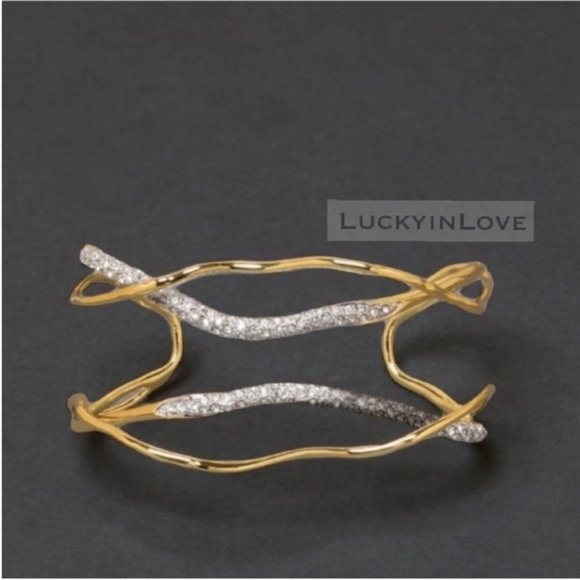 ALEXIS BITTAR • Solanales Gold Silver Crystal Cuff Bracelet - Picture 13 of 16